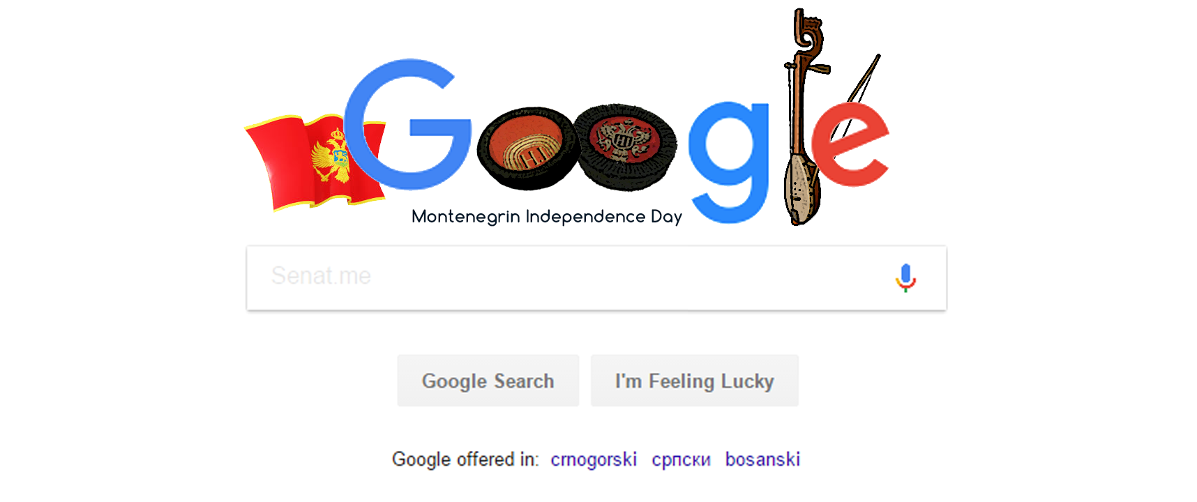 Google doodle Montenegro gugl dudl Crna Gora by Senat.me